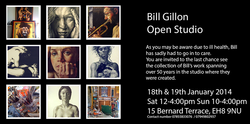 invite bill gillon v3.jpg - Bill Gillon's Open Studio event back in Jan 2014